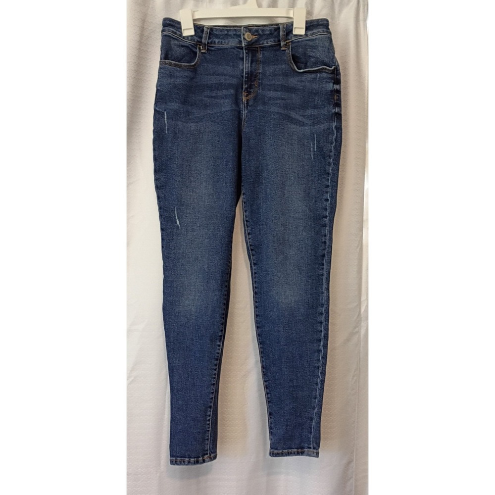 Maurices High Rise Skinny Jeans Womens 12 Regular Dark Blue Stretch‎ Ankle Jeans